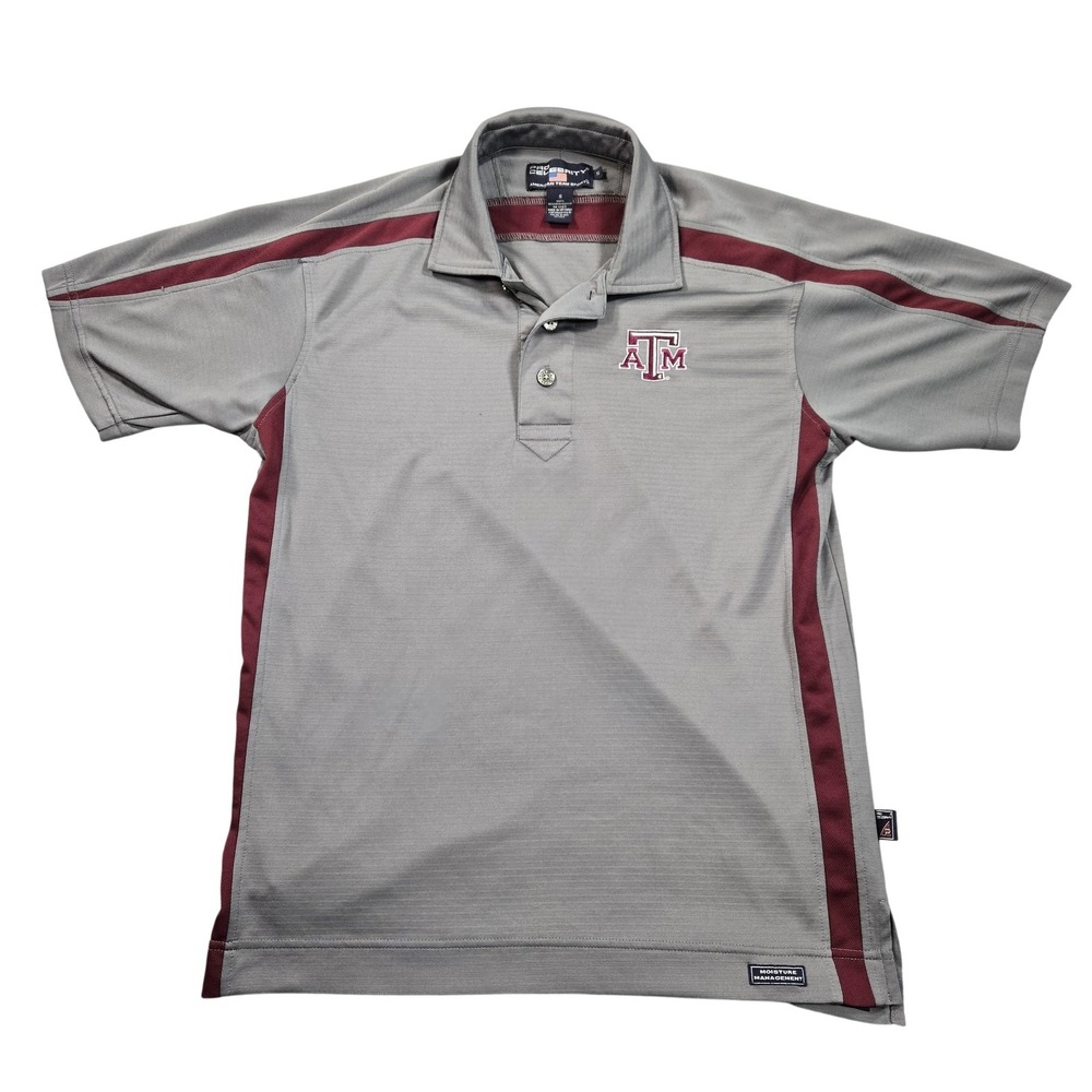 Texas A&M Aggies Polo Shirt Mens Small Gray NCAA Football Pro Celebrity Golf